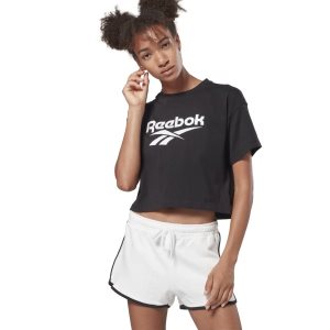 Reebok Classic Vector Crop Top Damen - Schwarz - DE 935-KUQ